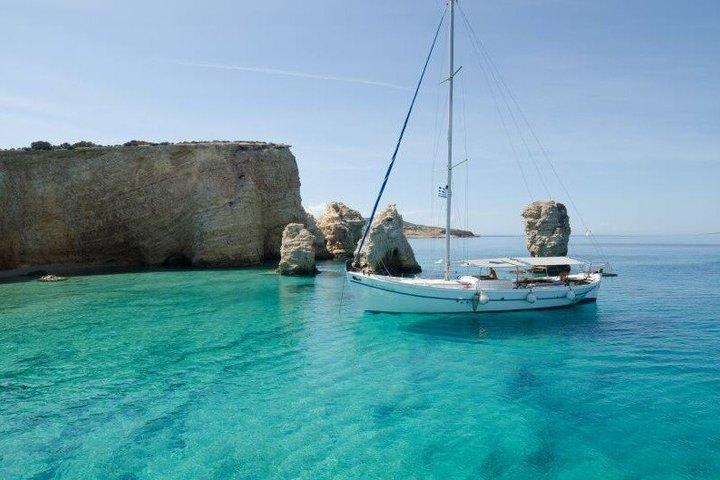 Agios Georgios Wooden Boat, Blue Lagoon ,Antiparos, Sea Caves