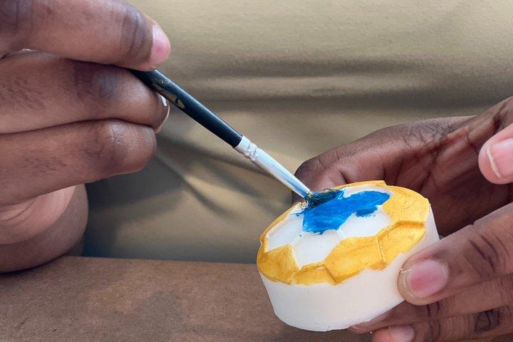 チームの石鹸体験をペイント