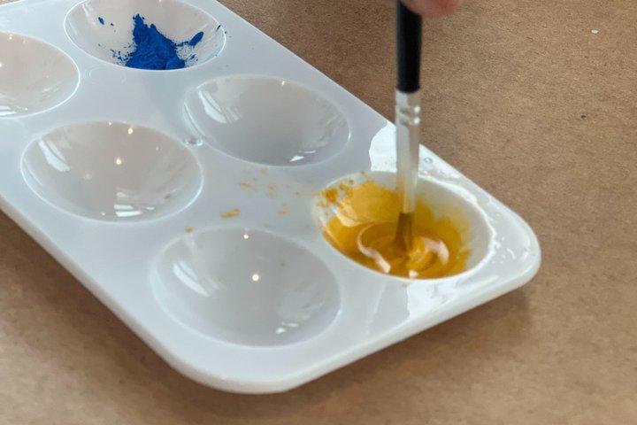 チームの石鹸体験をペイント