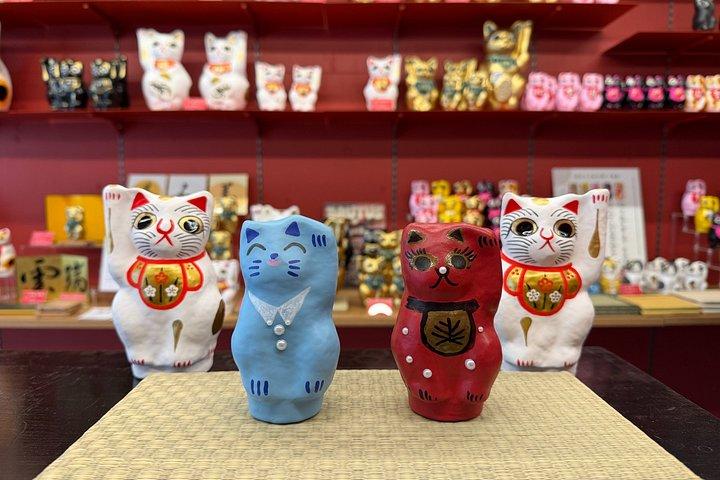 豪徳寺で東京福猫絵画ワークショップ
