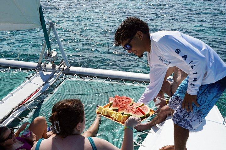Belize Sunset Catamaran Drinks Ceviche and Ocean Views