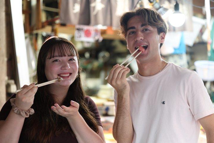 Tóquio: Excursão privada ao mercado de peixes Tsukiji com 3 paradas de comida