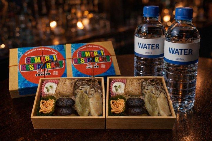 すき焼き弁当＋ボトルウォーター1本：新宿サムライレストラン＋18