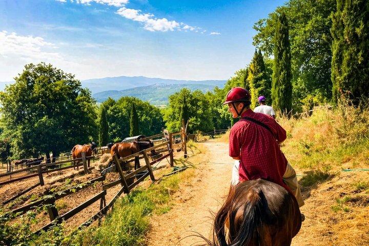 Excursion à cheval dans les collines du Chianti en Toscane