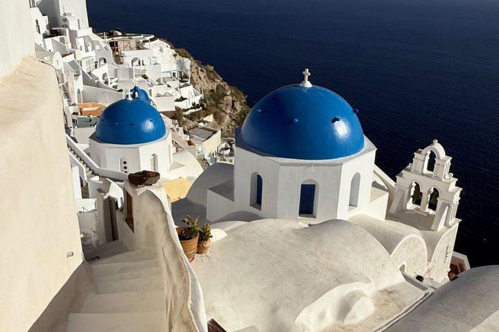 Tour privado en teleférico y terrestre en la isla de Santorini
