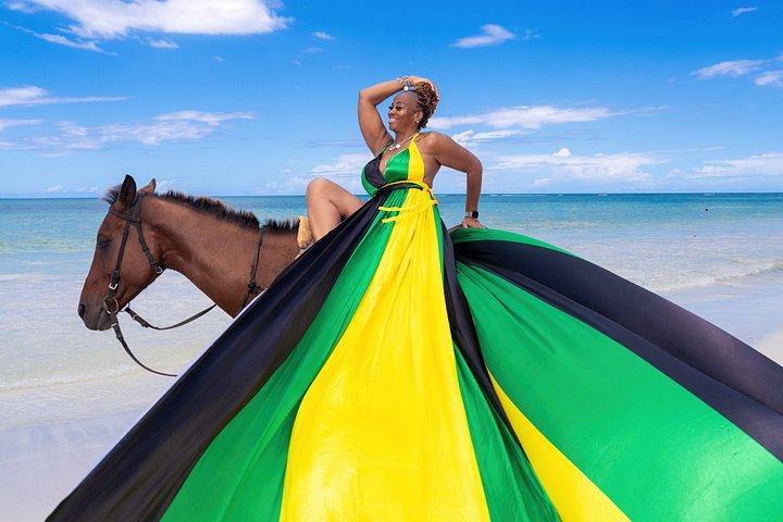 ジャマイカでのフライング ドレスの写真撮影