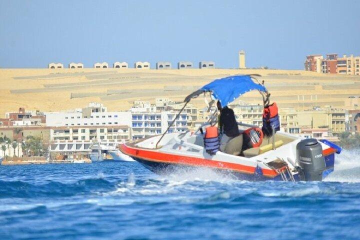 Hurghada : Orange Bay Island Privates Schnellboot mit Transfer