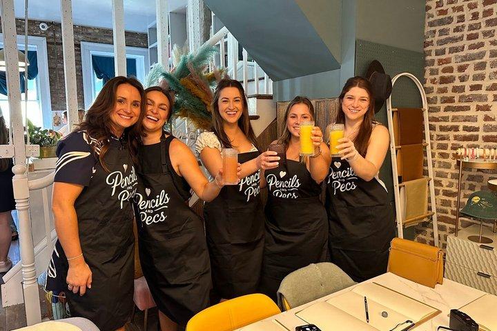 Charleston Bachelorette Party Art Class avec des modèles masculins sexy