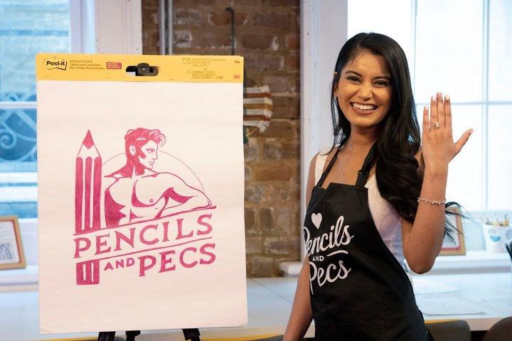 Charleston Bachelorette Party Art Class avec des modèles masculins sexy