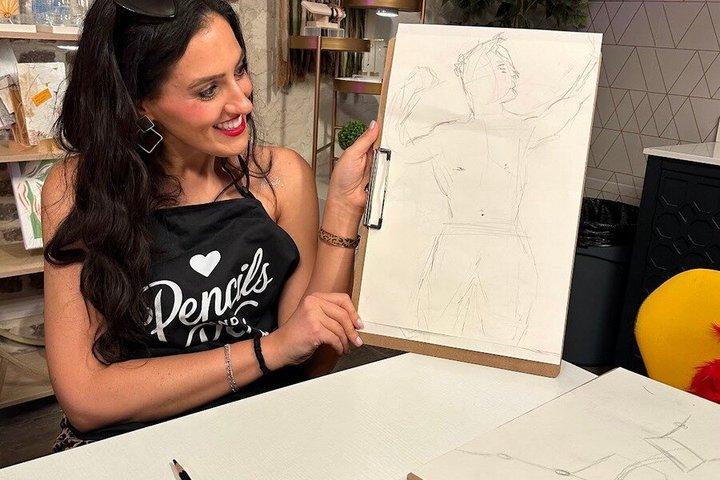 Charleston Bachelorette Party Art Class avec des modèles masculins sexy