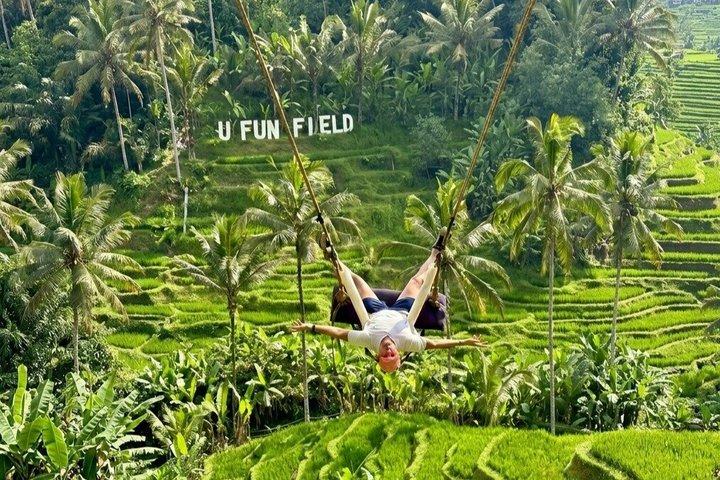 ウブド：プライベートライステラスでジップライン、バリスイング、スカイバイク