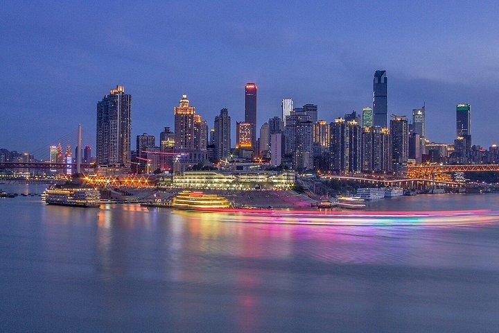 Chongqing nattvandringstur och två floder nattkryssning Eng Esp