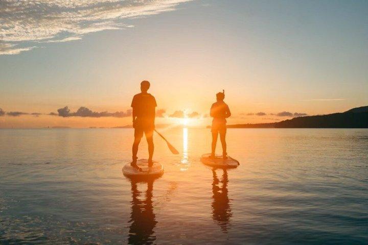 Okinawa Iriomote Island vroeg in de ochtend Een verfrissende en ontroerende ervaring!Kies uit Sunrise SUP of Kano