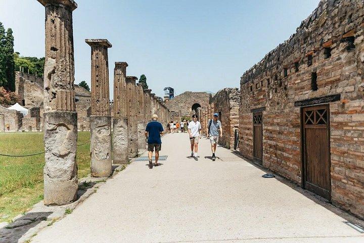 ローマ発ポンペイ、アマルフィ海岸、ポジターノ日帰り旅行