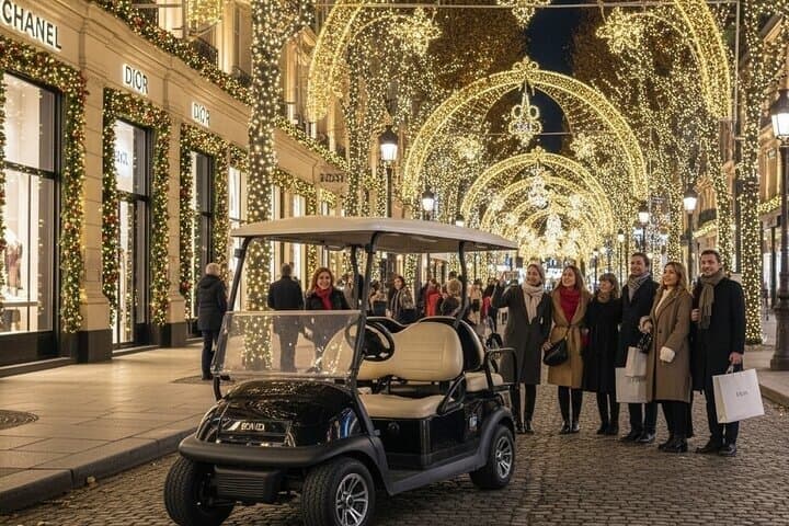 Private Christmas Lights Golf Cart Tour in Paris