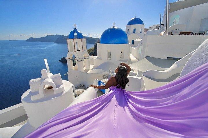 サントリーニのフライングドレス写真撮影 - 象徴的な景色（WE DO MAGIC）