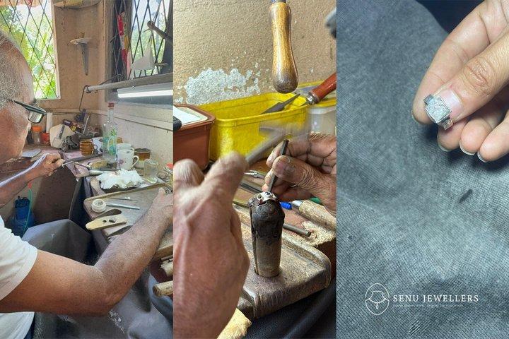 軽食＆冷たいビールサプライズでゴールで指輪作り体験