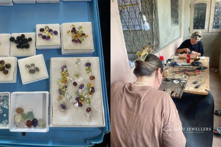 軽食＆冷たいビールサプライズでゴールで指輪作り体験