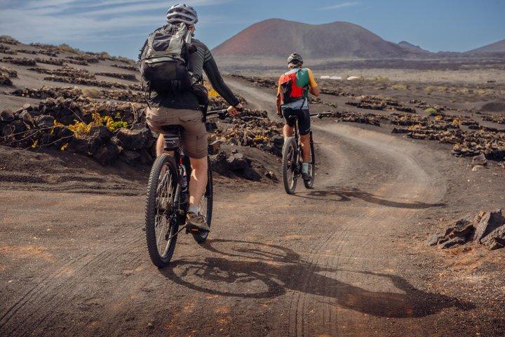 ランザローテEバイクツアー： 火山火口＆絶景ブドウ園
