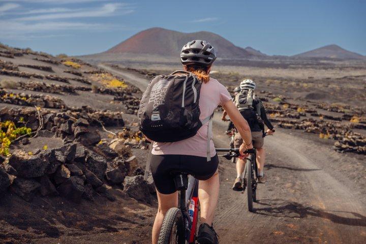 ランザローテEバイクツアー： 火山火口＆絶景ブドウ園