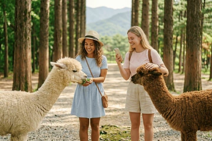 Nami Island, Alpaca World and Gangchon Rail Bike Tour from Seoul