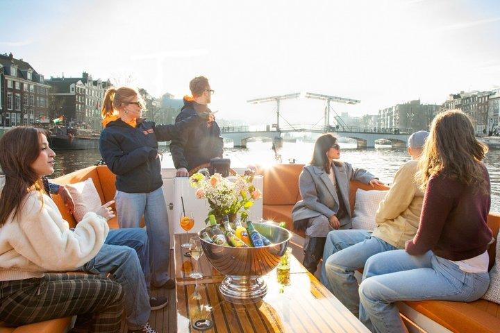 Amsterdam Luxury Open Boat Cruise con bevande illimitate opzionali