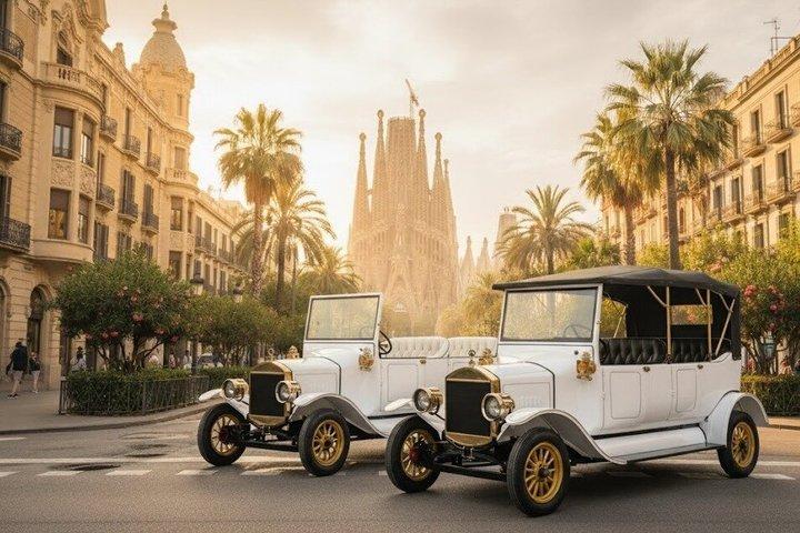 ヴィンテージのトゥクトゥクで巡るバルセロナ市内、公園、ビーチのガイド付きツアー