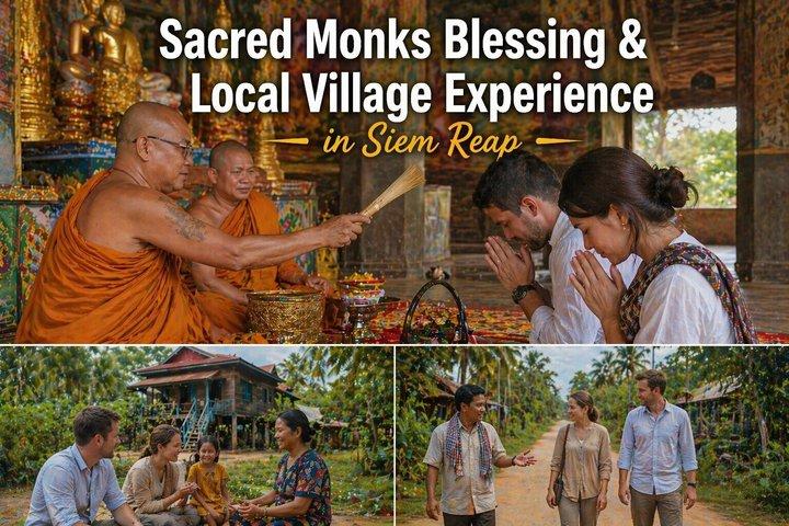 Benedizione dei Monaci Sacri & Esperienza del Villaggio Locale a Siem Reap