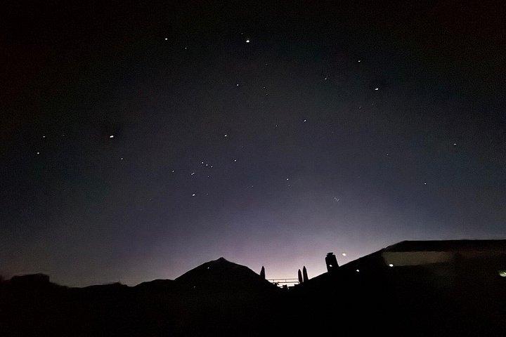 テイデ山での夕日鑑賞、夕食、ガイド付き星空観察