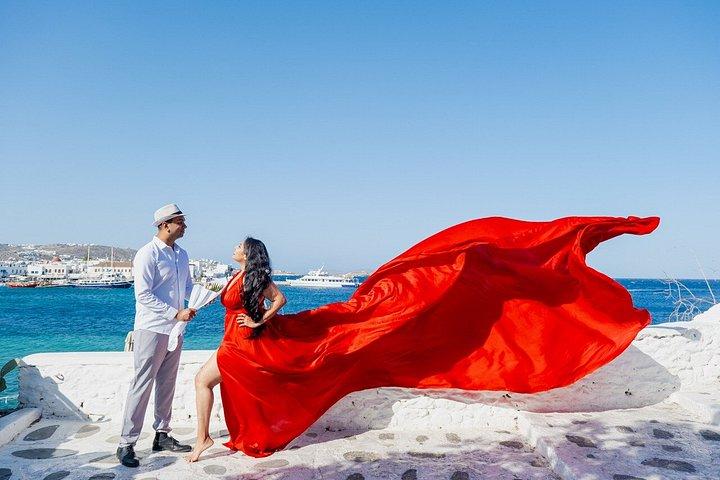 ミコノス フライング ドレスの写真撮影