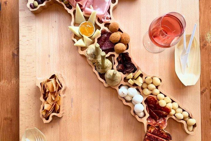 Lecce Italian Regional Tasting on a Patented Italy Shaped Board