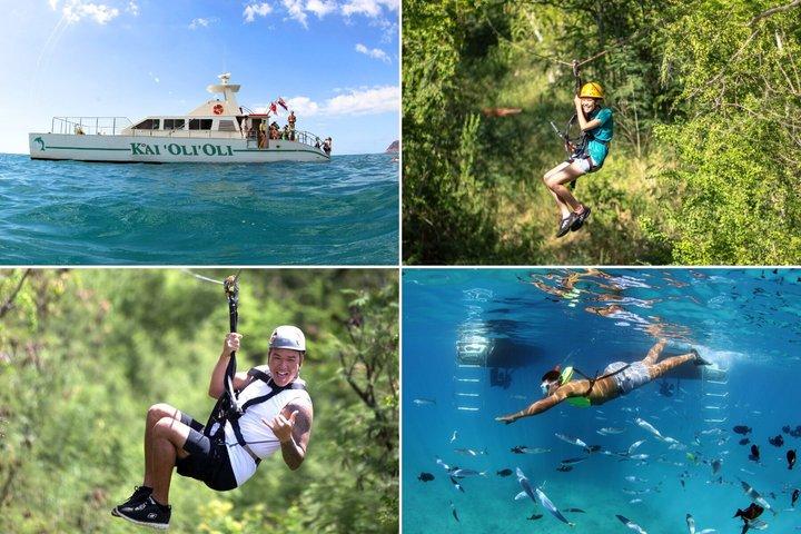 3 Zipline Avontuur en 3,5 uur Middag Snorkel Cruise