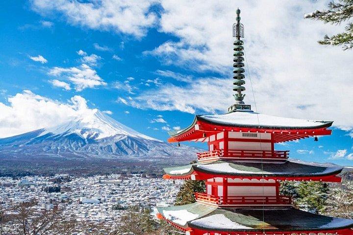 富士山日帰りツアー:新倉山・忍野八海・河口湖