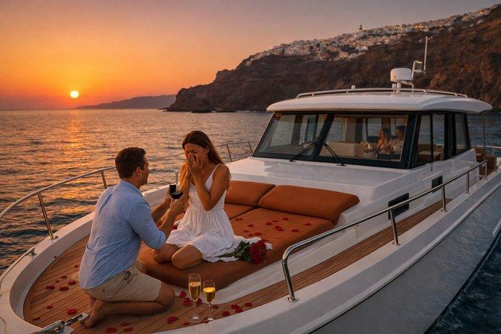 Yate a motor (2026) Crucero privado de lujo por Santorini