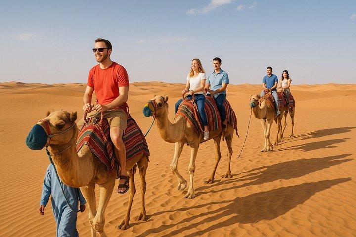 Dubai Red Dune Safari 4X4 Pickup Camel ride and BBQ Dinner