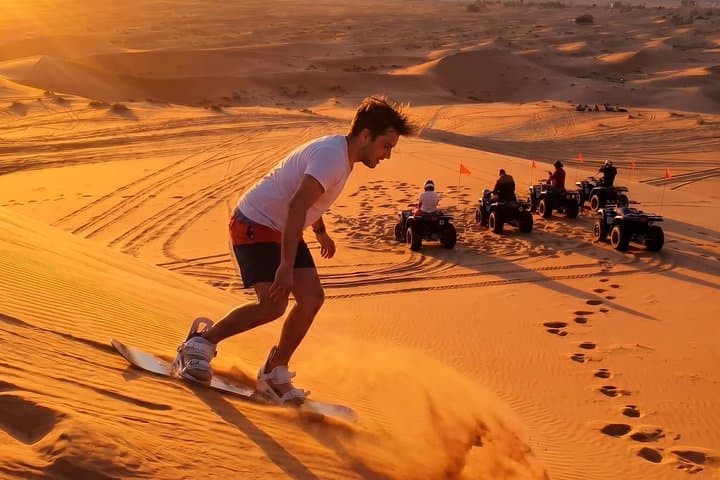 Agadir/Taghazout : Sunset Sandboarding with Dinner & Quad Bike