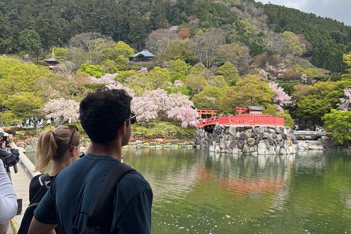 大阪Eバイクツアー：自然、勝尾寺と日本語のチーズケーキ