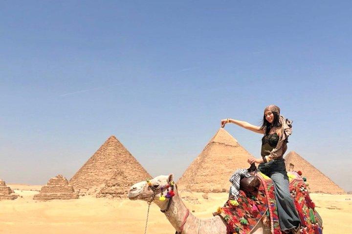 Utforska Giza pyramider och khan Elkhalele basar stad