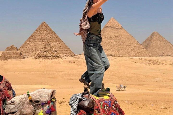 Utforska Giza pyramider och khan Elkhalele basar stad