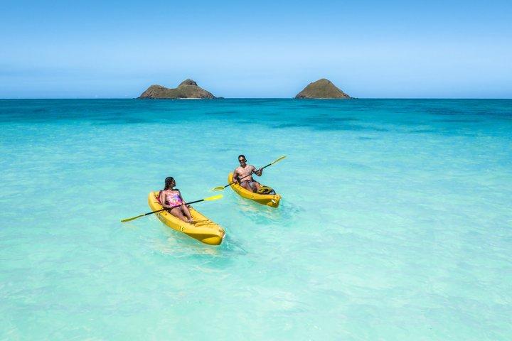 Island Hop! Kayak y snorkel guiados por Mokulua, Kailua Oahu