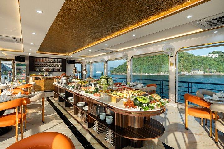 ハロン終日豪華クルーズ、ジャグジー、ビュッフェランチ、アクティビテス