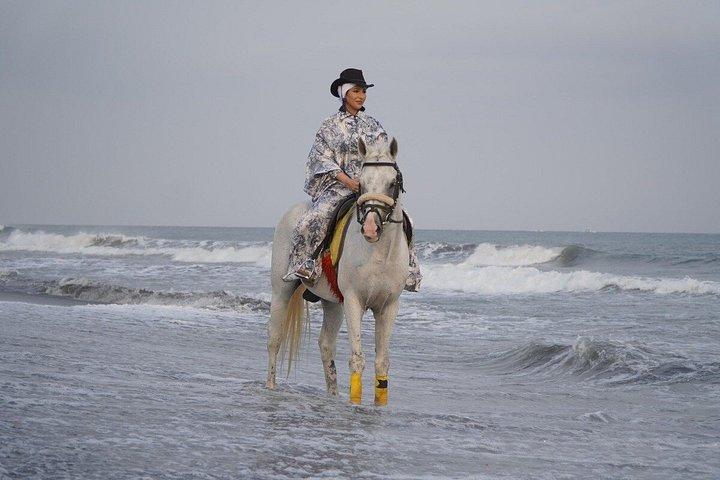 バリ島のブラックサンドビーチ乗馬アドベンチャー