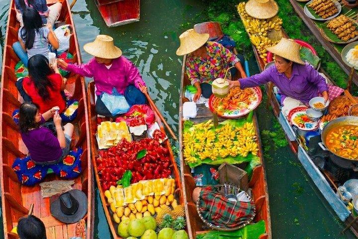 Bangkok: Schwimmender Markt und Zugmarkt mit Bootsfahrt