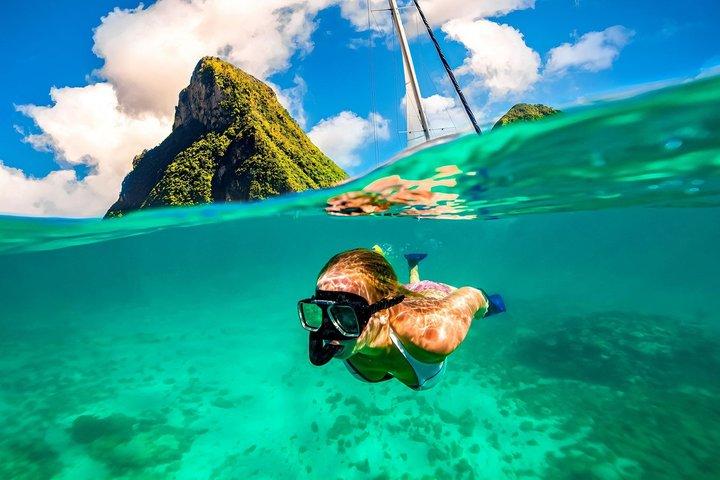 Snorkling Sugar Beach St. Lucia med Mud Bath & WaterFall Tour