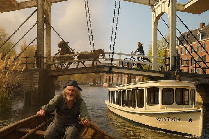 Amsterdam 75 minutters Canal Cruise med VR Golden Age Experience