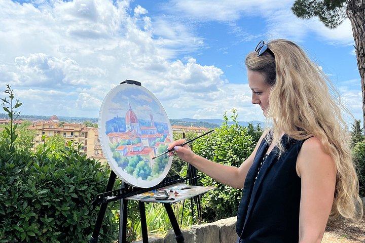 Outdoor painting at Vezio Varenna Castle