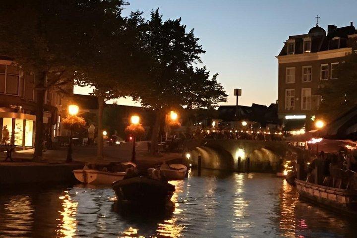 Excursion privée en bateau sur le canal de Leyde avec boissons et collations