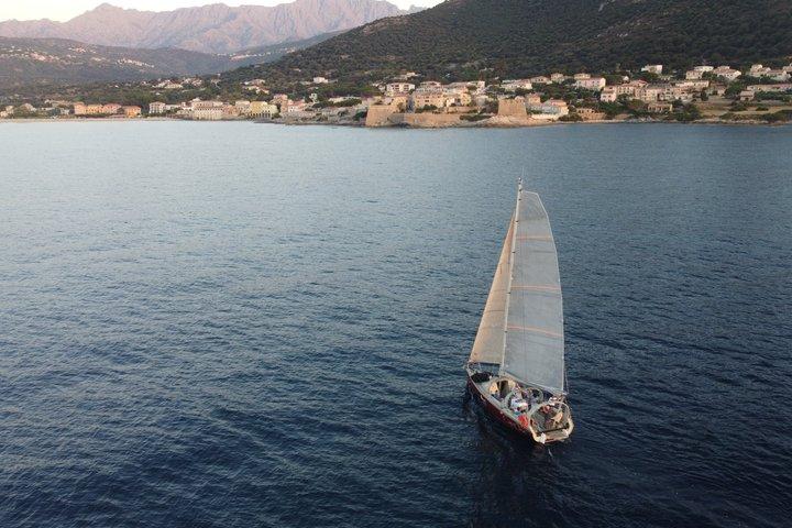 Sailing boat ride at sea