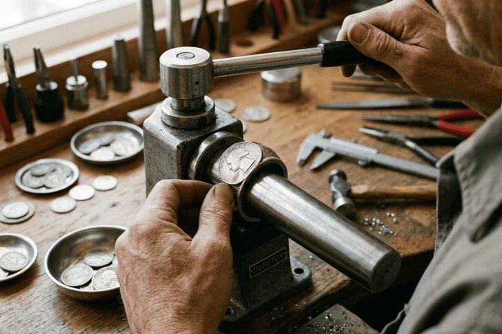 Kyoto : Japanischer Vintage-Münzring, der Klasse herstellt