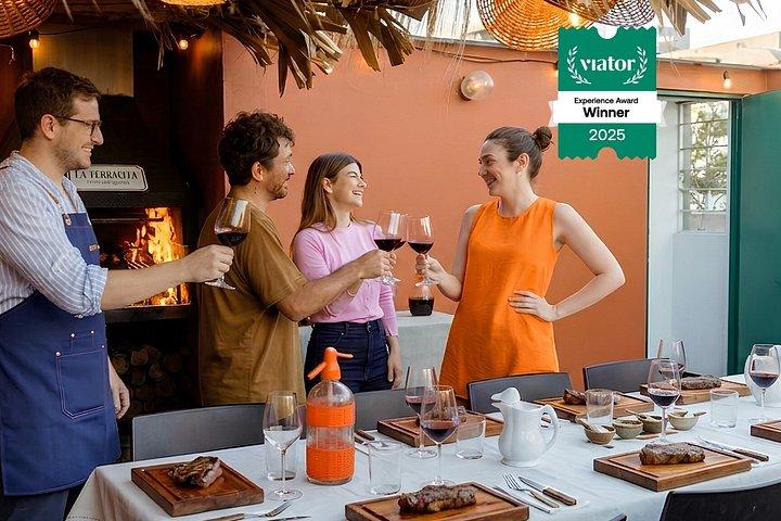 テラスでバーベキュー、ワイン、アルゼンチン料理を堪能